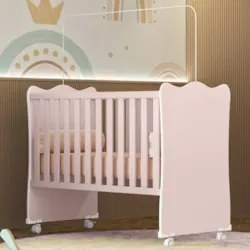 Berço Simples Para Colchão 130x60 Com Rodízios Doce Sonho Carvalho/Bra