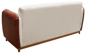 Sofá 3 Lugares Liverpool 1,90 m Compose Corino Ocre/Bege - Decorar Estofados