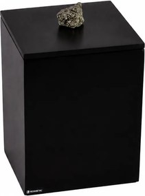 Lixeira Quadrada Naturalle 5,5L Pirita Preto Fosco