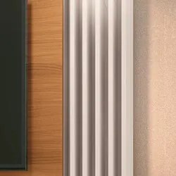 Painel para TV Suspenso 55 Pol. Ripado Khosmos H01 Off White/Cinamomo