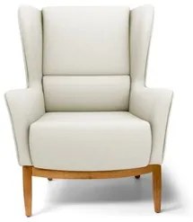 Poltrona Decorativa Base Manu Madeira Milena C-107 Linho Bege - Domi