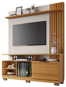 Home Theater Decorativo Ripado MDP/MDF Artheo Off White/Cinamomo G26 - HB Móveis