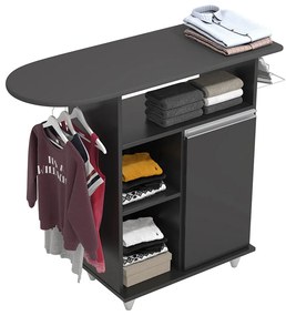 Tábua de Passar com Balcão 01 Porta Lis 107 cm - D'Rossi - Preto