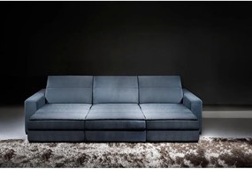 Sofá 5 Lugares Retrátil e Reclinável - Lagar Suede Azul