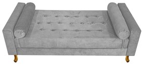 Recamier Félix Solteiro 90cm Suede Cinza - ADJ Decor