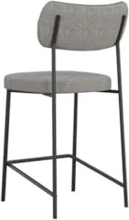 Banqueta Cozinha Média Kit 4 Milli Linho Cinza/Preto A14    - Mpozenat