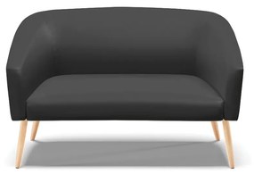 Sofá 2 Lugares Namoradeira Pé Palito Natural Stella Sintético D03 - D'Rossi - Preto