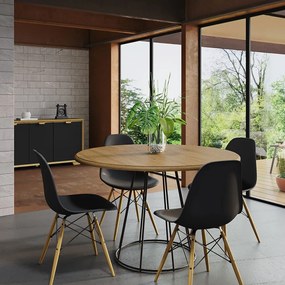 Kit 2 Cadeira Decorativa para Sala e Cozinha Garabit Preto G04 - Gran Belo