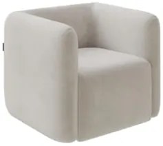 Poltrona para Sala de Estar Decorativa Quadrada Maggie Z08 Veludo Bege