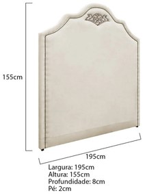 Kit Cabeceira e Calçadeira King Orlando P02 195 cm para cama Box Corano - ADJ Decor