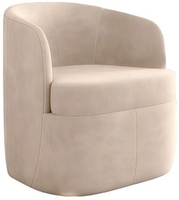 Poltrona Decorativa Design Moderno Bel Sala de Estar Base Giratória Veludo Rosê G33 - Gran Belo
