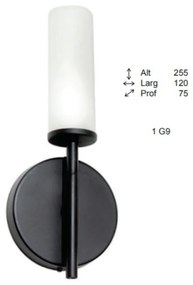 Arandela Fence Haste Vertical Curta Vidro Tubo 12X7,5X25,5Cm 1Xg9 - Ol... (BRANCO / COBRE BRILHO)