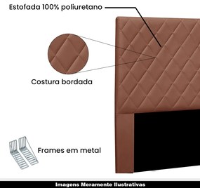 Cabeceira Decorativa 1,40M Baelon Veludo Cobre G63 - Gran Belo