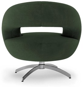 Poltrona Decorativa Base Giratória Topázio Veludo Verde - Sheep Estofados - Verde escuro