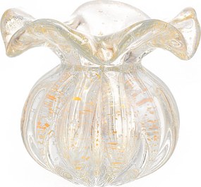 Vaso Murano Trouxinha Ferrara C/ Ouro - Cristal Transparente  Cristal Transparente