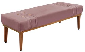 Divã Recamier Retrô Base Madeira para Quarto Gênova 140cm Veludo Lilás S04 - D'Rossi