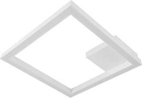 Plafon Led Sobrepor Quadrado 33,6W Luz Amarela Fit - BRANCO