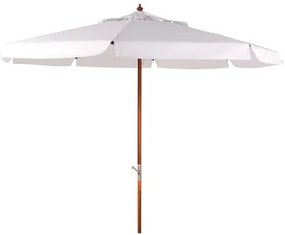 Ombrellone Brisa Branco - Varetas em Madeira - Acionado com Manivela 270cm - 68931 Sun House