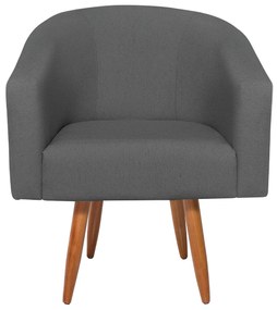 kit 02 Poltronas Luiza Corano Nozes e Linho Chumbo - ADJ Decor