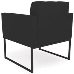 Sofá Namoradeira e 1 Poltrona Base Industrial Preto Ana Veludo Preto -