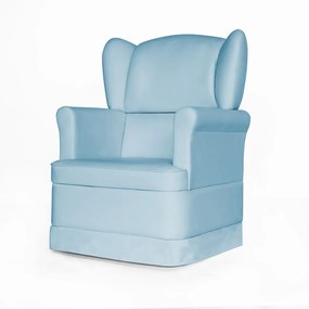 Conjunto Poltrona Ana de Amamentação com Balanço + Puff Ana + Trocador de Fraldas Courino Azul Bebê