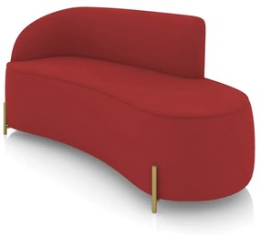Sofá 3 Lugares Orgânico 180cm Pé Dourado Morgan Veludo D03 - D'Rossi - Marsala