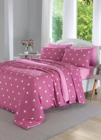 Jogo de Cama Poá Pink Queen 4 Peças