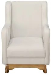 Poltrona Amamentação Base Madeira Balanço Vick Bouclê Off F03 - Mpozen