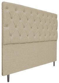 Cabeceira Estofada Liverpool 195 cm King Size Corano Bege - ADJ Decor