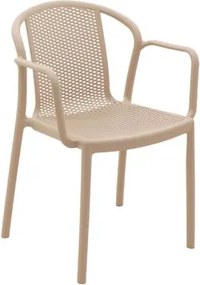Cadeira Tramontina Louise Empilhável com Braços Areia em Polipropileno