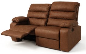 Sofá 2 Lugares Reclinável Retrátil 170cm Naaman Sintético PU K01 - D'Rossi - Nozes
