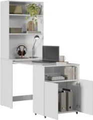 Estante Escrivaninha Para Escritório Home Office Salt Branco Z06 - Mpo