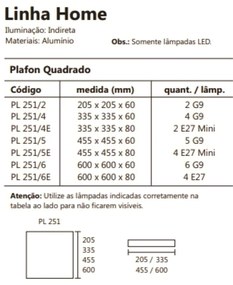 Plafon Home Quadrado De Sobrepor 45,5X45,5X6Cm 05Xg9 - Usina 251/5 (MR-T - Marrom Texturizado + BR-F - Branco Fosco)