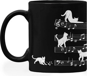 Caneca Gato Musical Cat Lover Preta