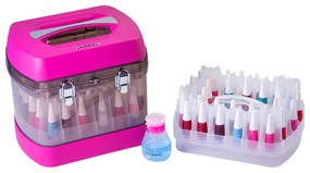 Maleta P/ 68 Esmaltes Profissional C/ Porta Acetona Rosa - Dompel