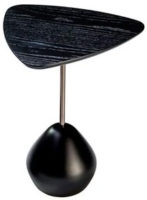 Mesa Auxiliar Charlotte Alta Preta Haste Cromo Negro - 78920 Sun house
