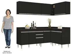 Armário de Cozinha Modulado de Canto 6 Peças CP29 Balcão com Tampo Pre
