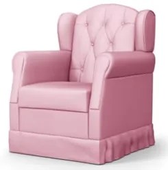 Poltrona de Amamentação Balanço Lucy Z39 Sintético Rosa - Mpozenato