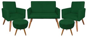 KIT 01 NAMORADEIRA COM 02 POLTRONAS E 02 - Verde