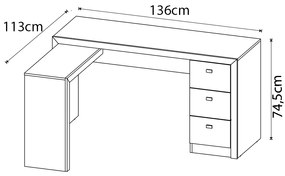 Mesa para Escritório Home Office ME4101 MDP Rústico G69 - Gran Belo