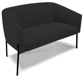 Sofá Namoradeira e 2 Poltronas Pé de Ferro Preto Stella Veludo Preto D03 - D'Rossi