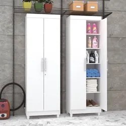 Armário Multiuso Cozinha Lavanderia 2 Portas Aline V02 Branco - Mpozen