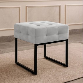 Puff Sala Decorativo Industrial Elisa Suede D03 - D'Rossi - Cinza