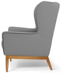 Poltrona Decorativa Base Manu Madeira Milena C-416 Cinza Escuro - Domi