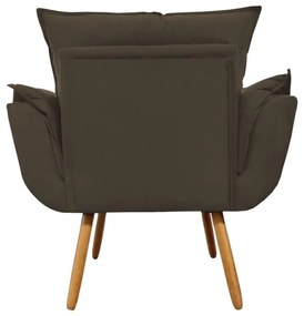 Poltrona Decorativa Opala Pés Palito Suede Marrom - Sheep Estofados - Marrom