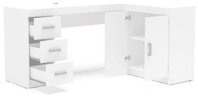 Mesa Para Escritório Espanha 2 Portas 3 Gavetas - Branco