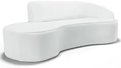 Sofá Living 4 Lugares 280cm Braço Direito Mozart D06 Sintético Branco