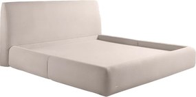 Cama com Cabeceira Pagani King Base no Chão Bouclê Branco G92 - Gran Belo