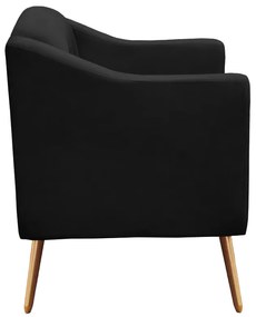 Poltrona Bruna Pé Palito Suede Preto