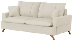 Sofá 180cm 3 Lugares com Almofadas Pés Curvos Veras Linho D05 Cru - Mp